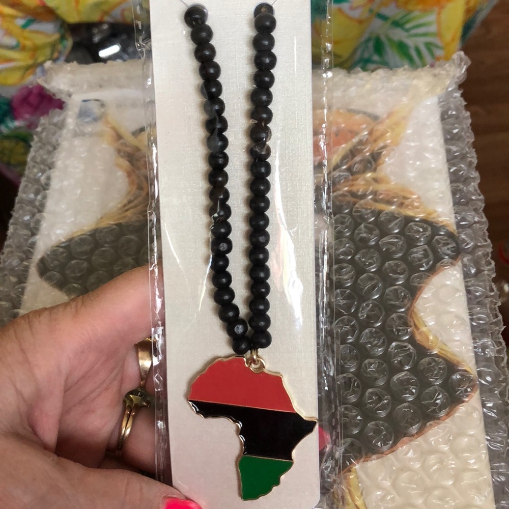 New Enamel Africa 30” beaded necklace